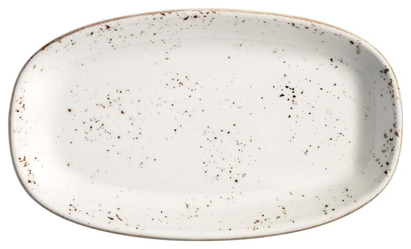 Bonna Grain Bandeja gourmet ovalada 19 x 11 cm, color crema - 12 ud