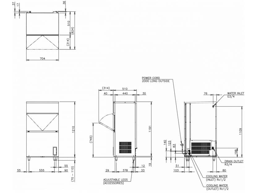 Hoshizaki Ultra Cube IM-130WPE-U - Cube Standard (28 x 28 x 32 mm) 108 kg