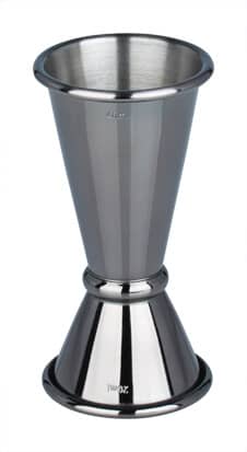 Doppelmessbecher Japan Style, gunmetal black - Edelstahl (20/40ml)