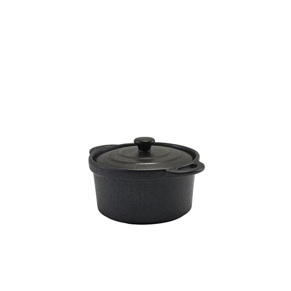Casserole dish with lid, Forge stoneware, cast iron look – 12 cm (6 pcs.)
