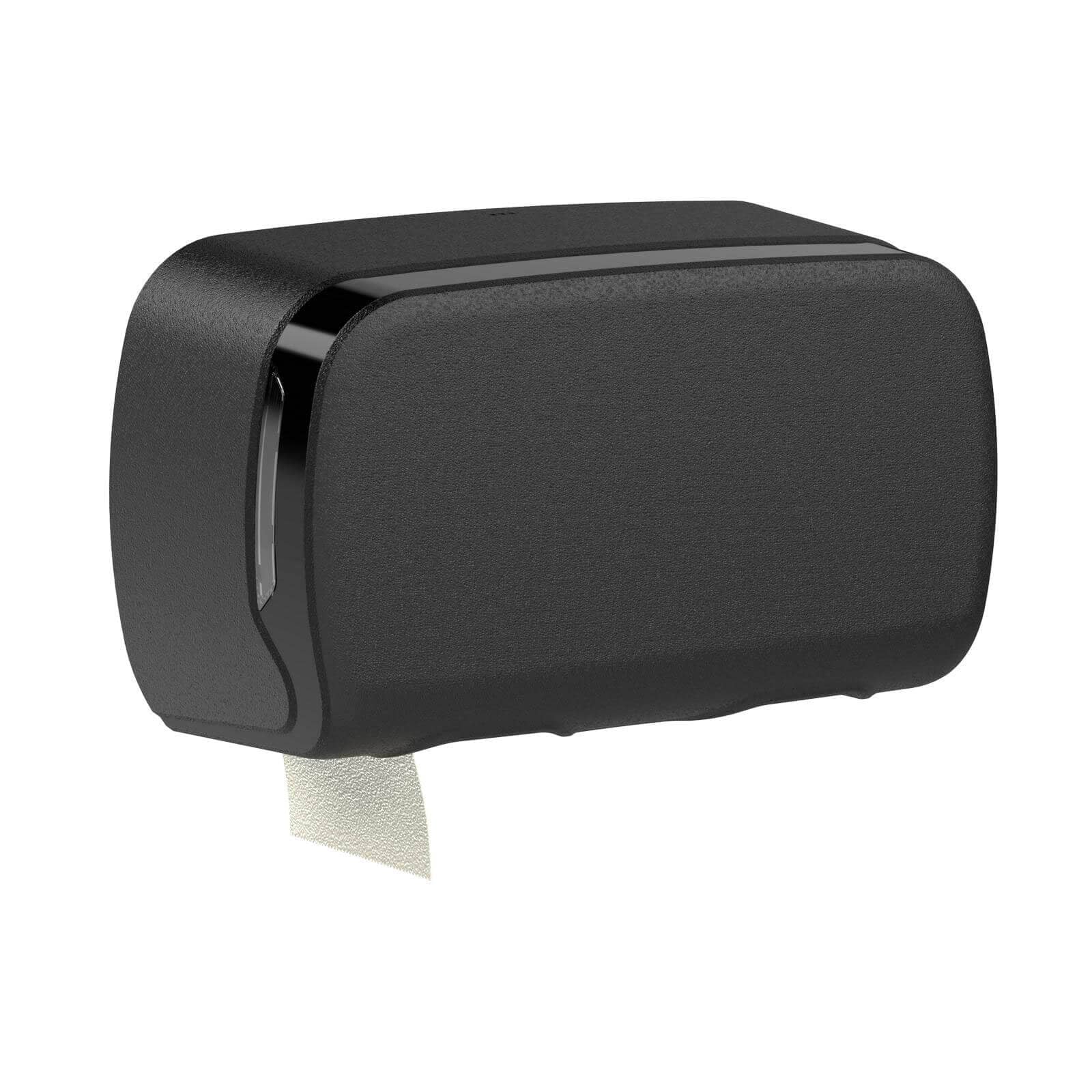 Toilet paper dispenser for 2 rolls - matte black