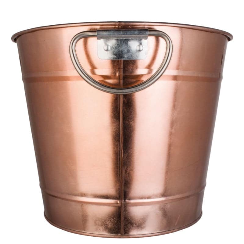 Cubeta para bebidas de metal color cobre, con inserto - 40 x 28 x 22 cm