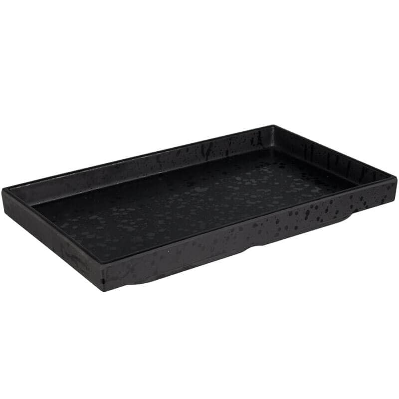 Tray, melamine black splatter - 25x15cm