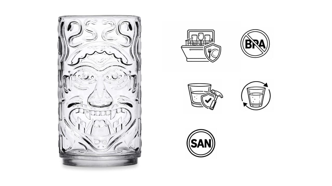 Verre en plastique Tiki George, SAN - 450 ml (1 pce)