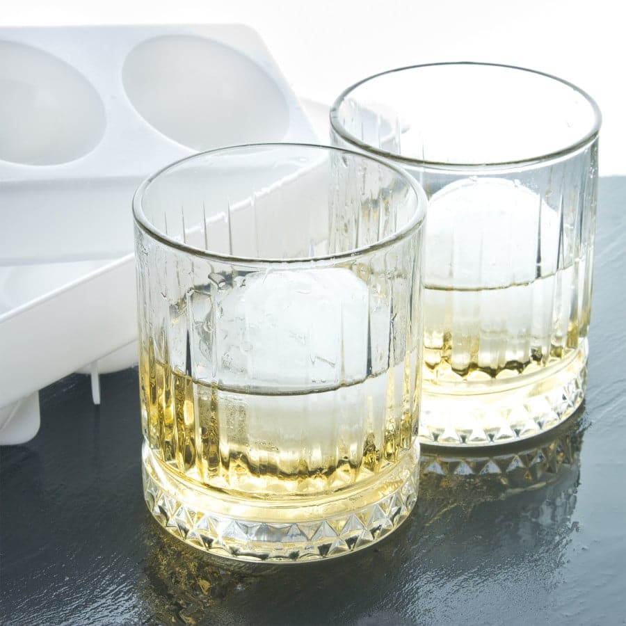 Set de bolas de hielo para whisky: 2 vasos de whisky + molde para hielo