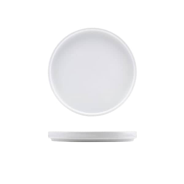 Präsentationsteller mit niedrigem Rand Porzellan weiß – 20 cm (6 Stk.)
