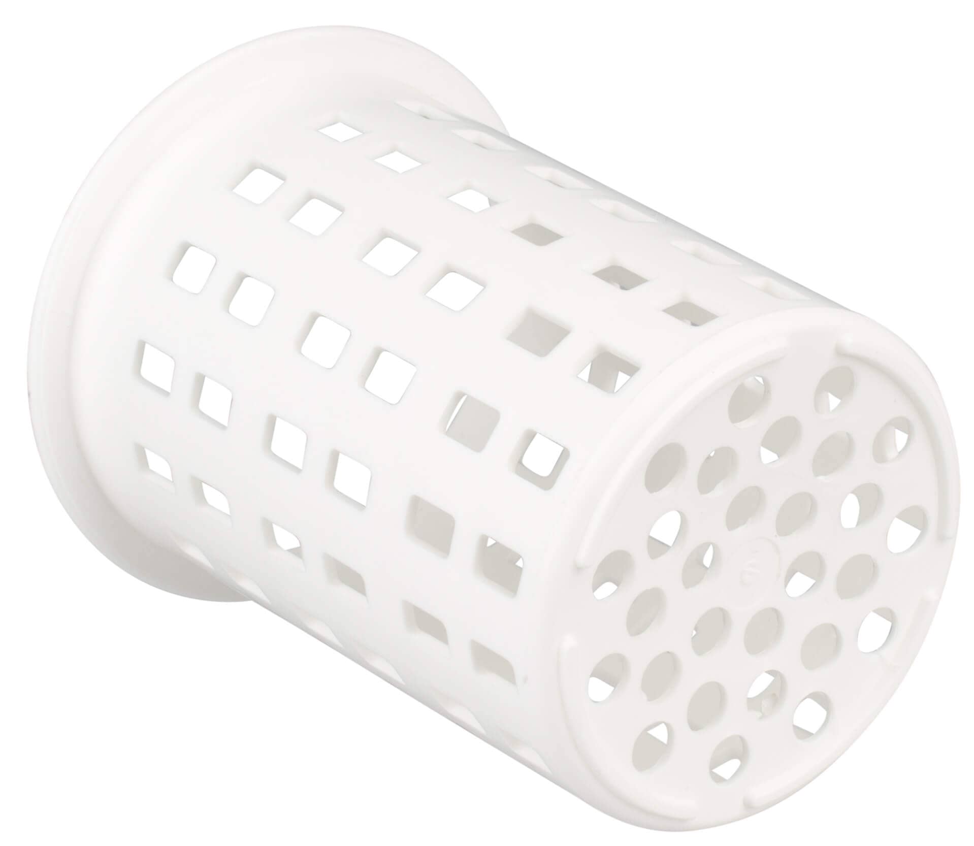 Cesta para lavavajillas redonda, plástico blanco - 11 x 13,5 cm