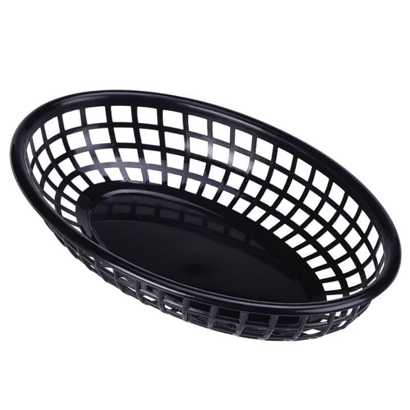 Fast food basket, PP, 23,5x15,4cm - black (6 pcs.)