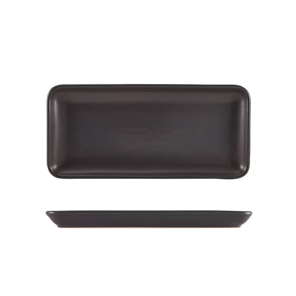Placa rectangular estrecha Antigo Loza Bronce antiguo – 27 x 12,5 cm (6 uds)