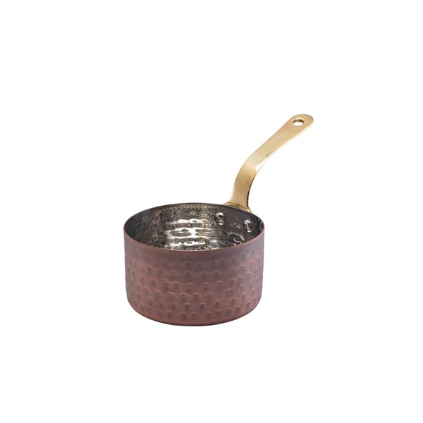 Mini-casserole à sauce, acier inoxydable couleur cuivre antique - 9 x 5,25 cm (6 pièces)