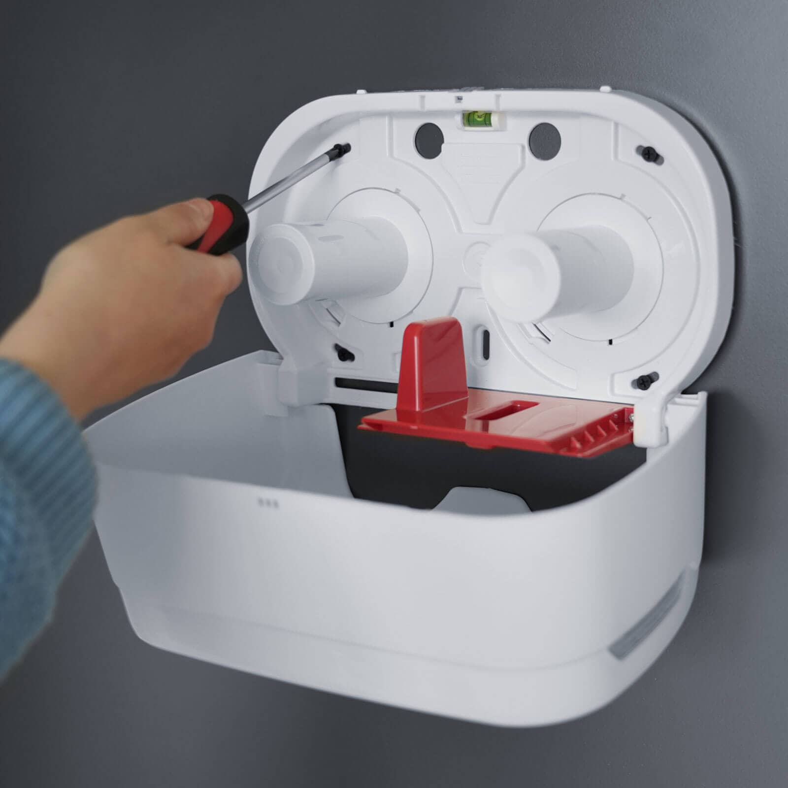 Toilet paper dispenser for 2 rolls - matte white