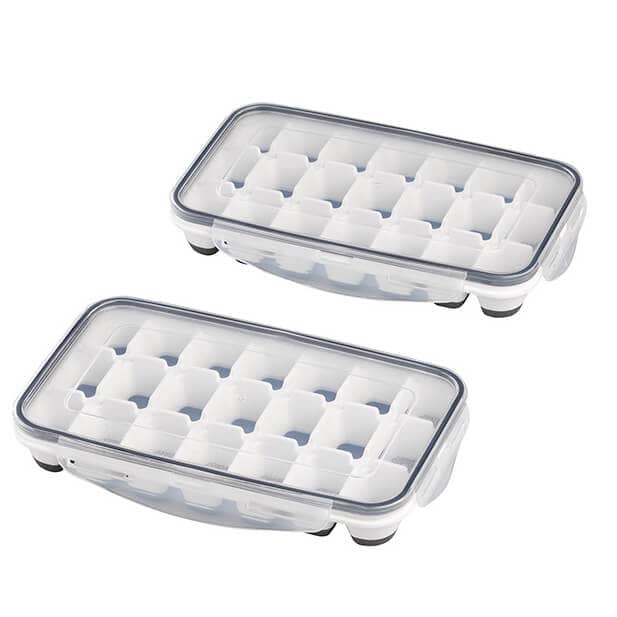 Bac à glaçons avec couvercle, polypropylène, 21 glaçons de 4 x 2,5 x 3 cm (2 pcs)