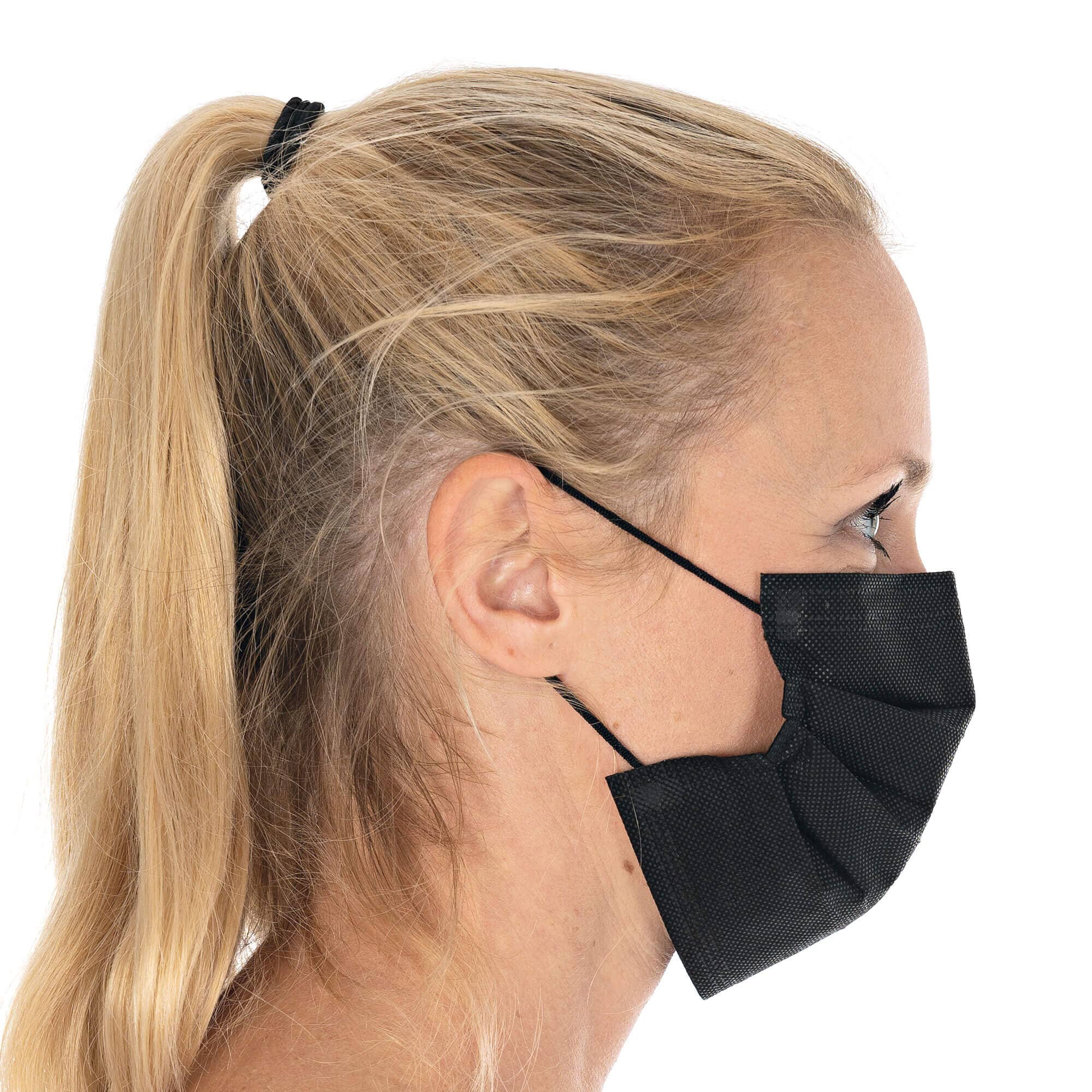 Mascarilla / mascarilla quirúrgica, 3 capas, tipo II (98 %), PP - negro (50 uds)