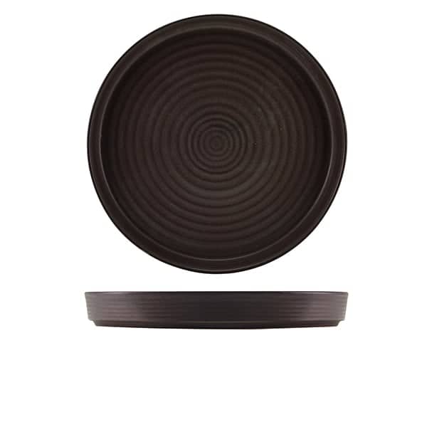 Assiette de présentation Antigo en grès bronze antique – 21 cm (6 pièces)