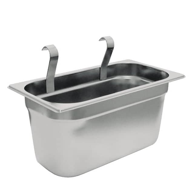 GN 1/3 cutlery tray, stainless steel, with 2 hooks