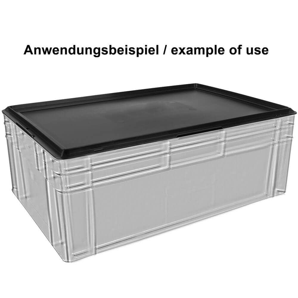 Tapa para caja de transporte Euronorm negra - 60 x 40 x 1,6 cm