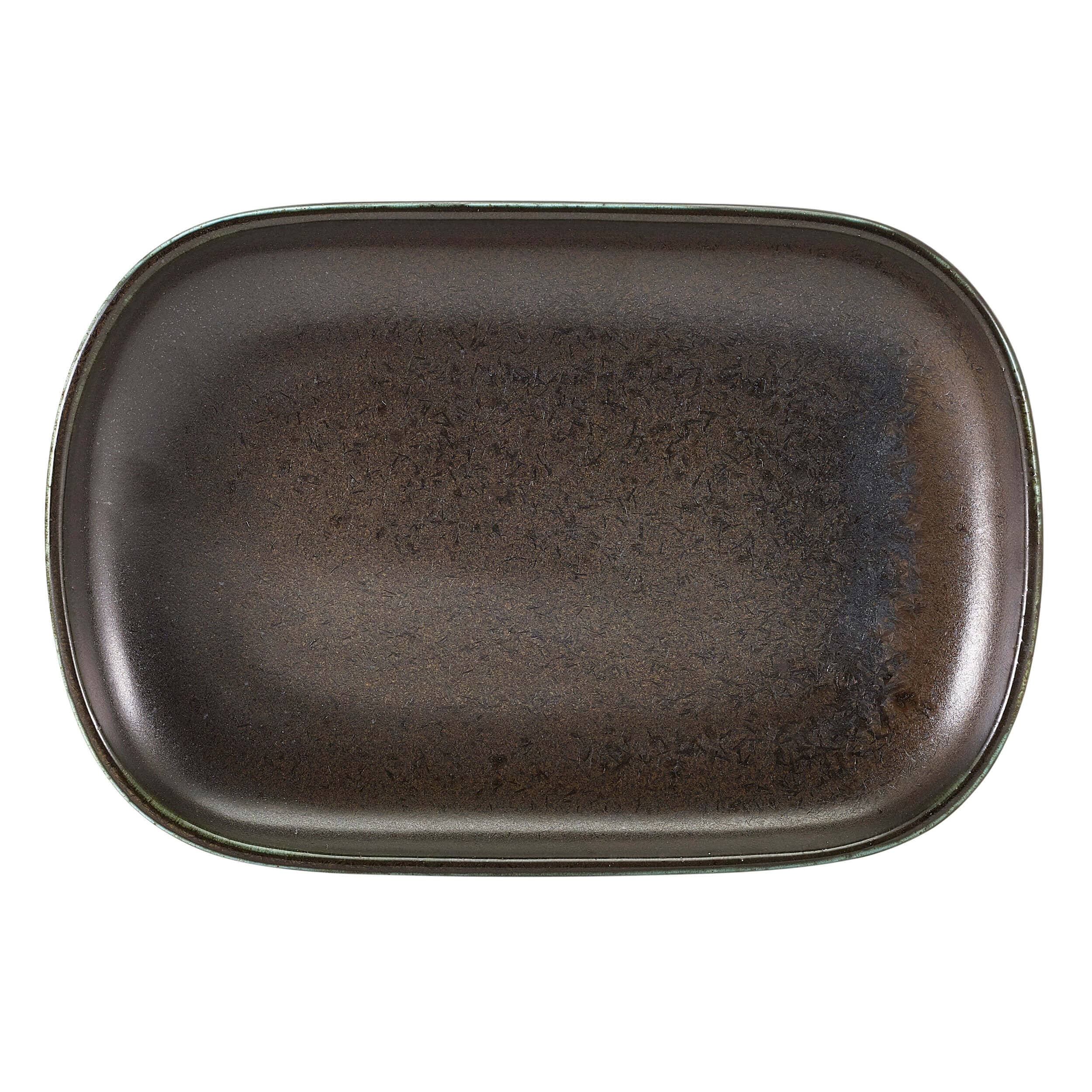 Rechteckiger Teller Terra Cinder Black - 24x16,5cm (12 Stk.)