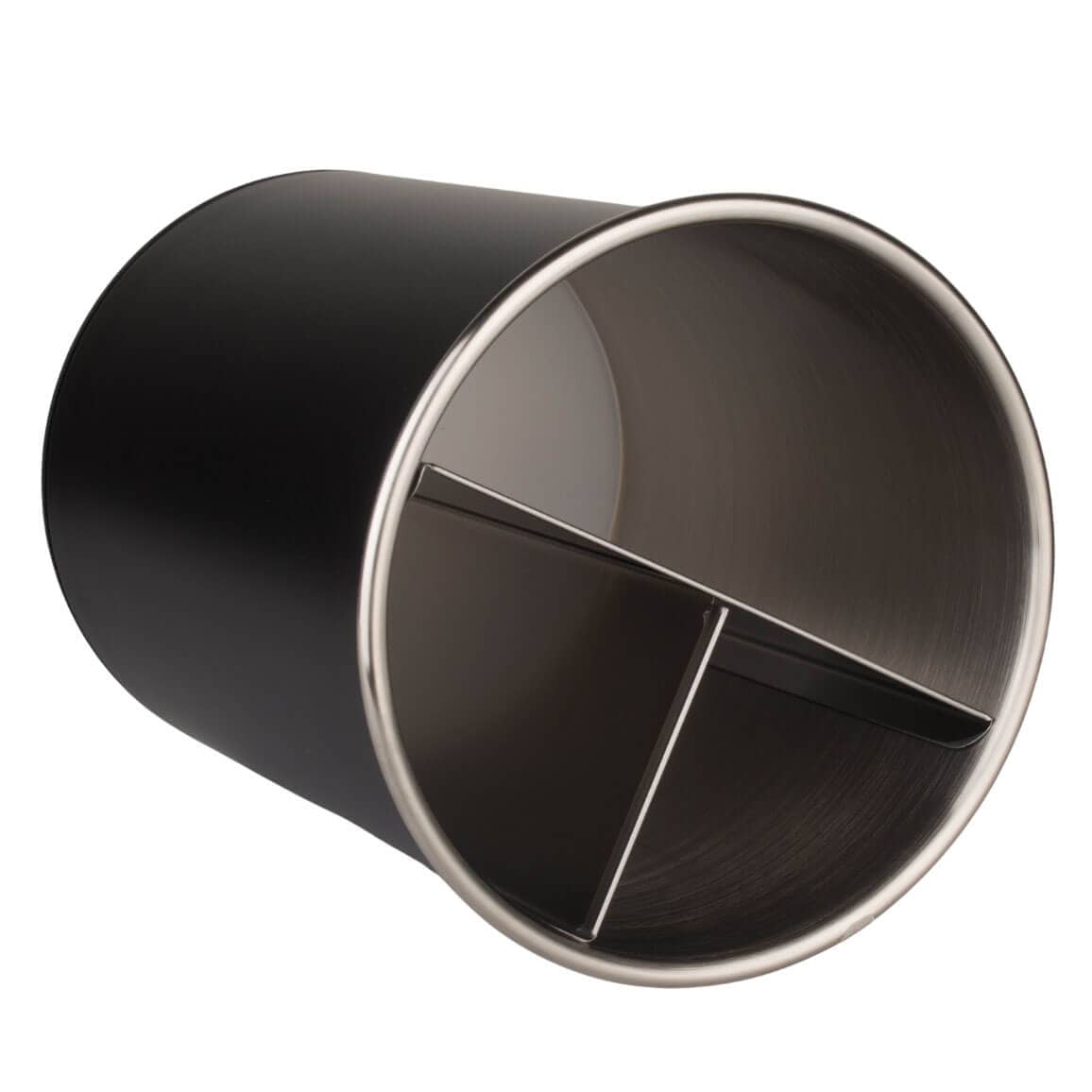 Cutlery Holder, Stainless Steel, 3 Compartments, Rotating - Black