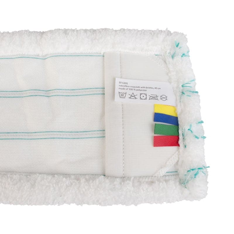 Mikrofaser-Wischmopp mit Borsten und Taschen, Polyester - 40 cm