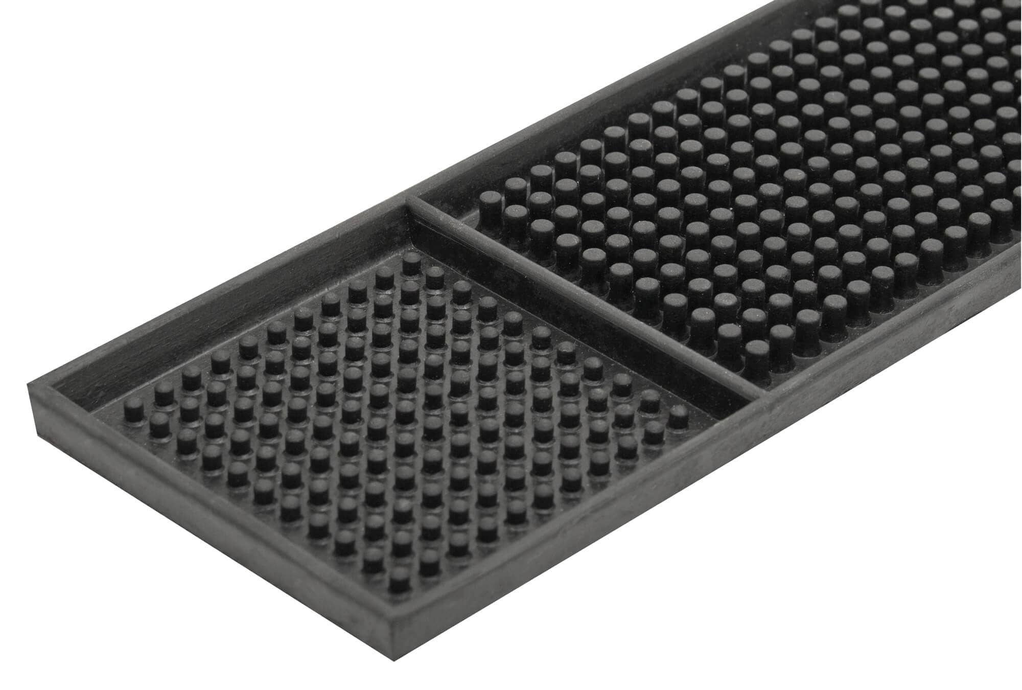 Bandeja de bar negra, con reposavasos - 1 x 8 x 60 cm
