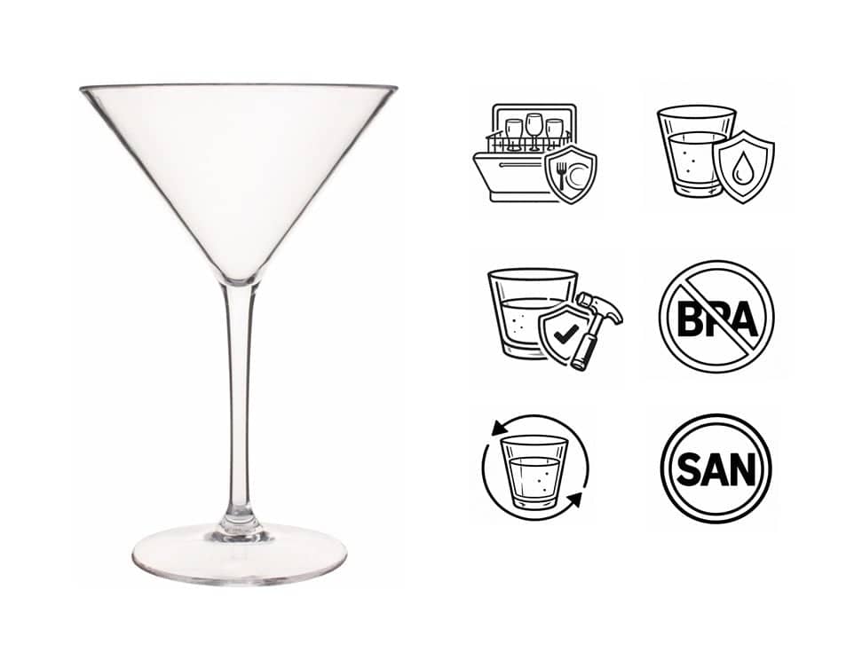 Verre à martini en plastique, SAN - 245 ml (1 pce)