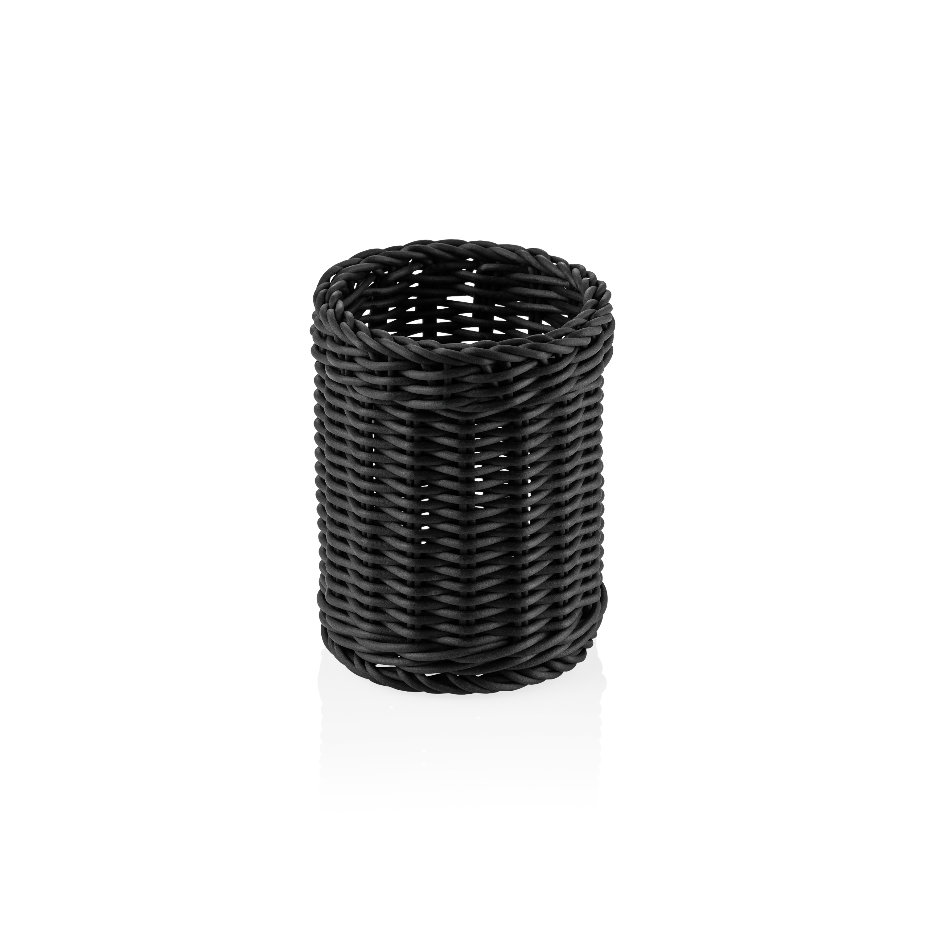 Cesta para cubiertos cilíndrica, polipropileno negro - 12 x 15 cm