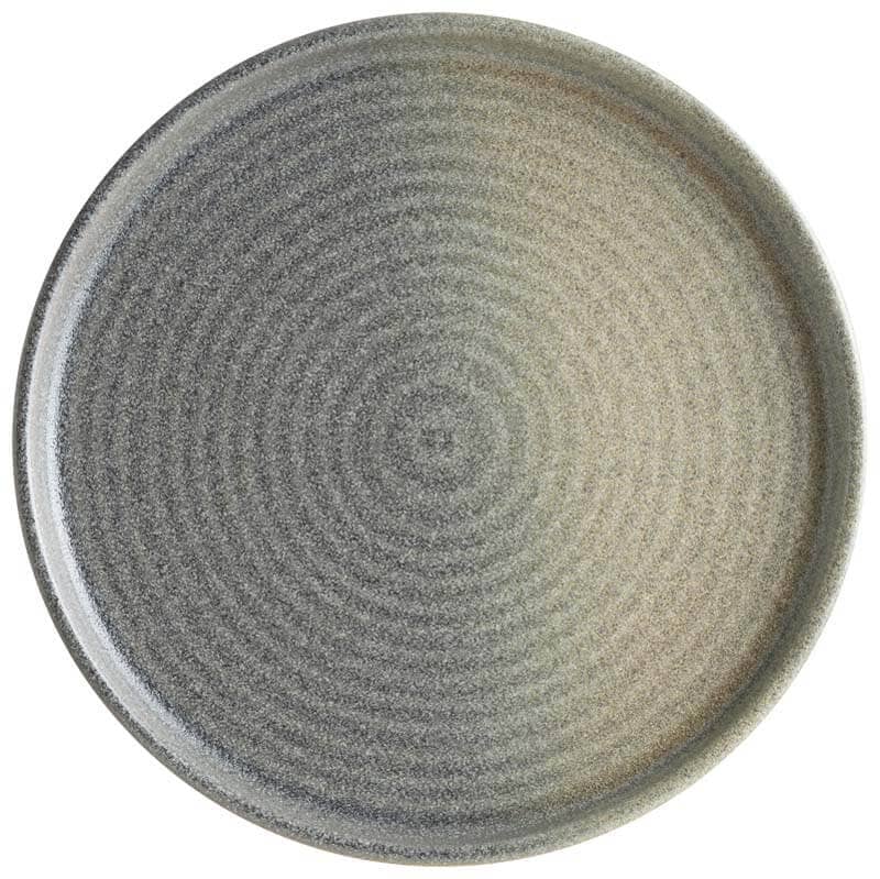 Plato plano Bonna Hornfels Ripple, 26 cm, gris - 6 ud