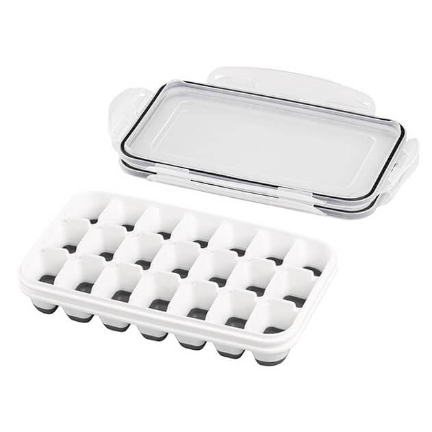 Bac à glaçons avec couvercle, polypropylène, 21 glaçons de 4 x 2,5 x 3 cm (2 pcs)