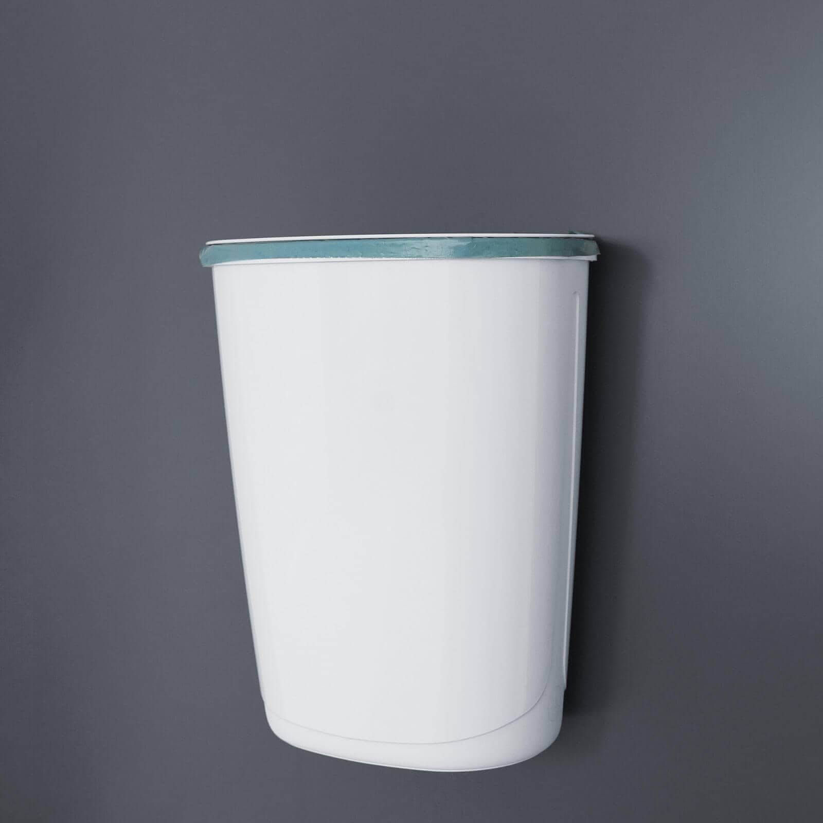 Poubelle avec support mural, 32 litres - blanc brillant
