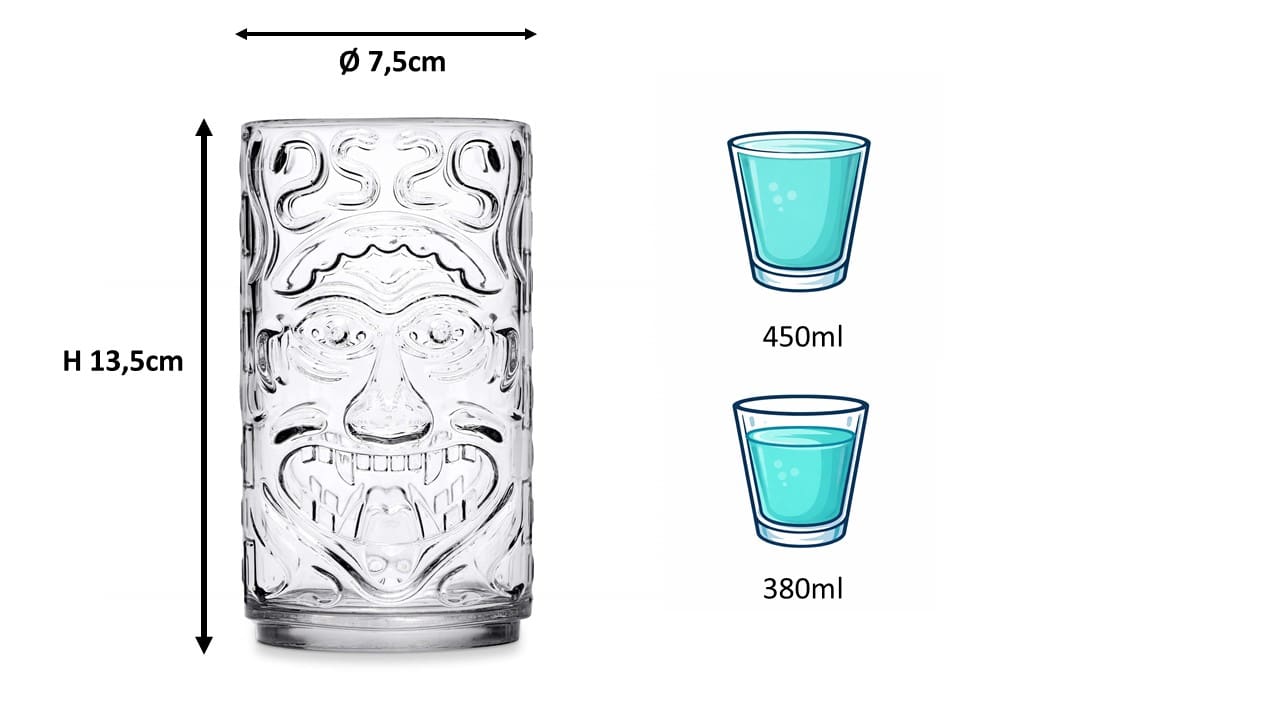Verre en plastique Tiki George, SAN - 450 ml (1 pce)