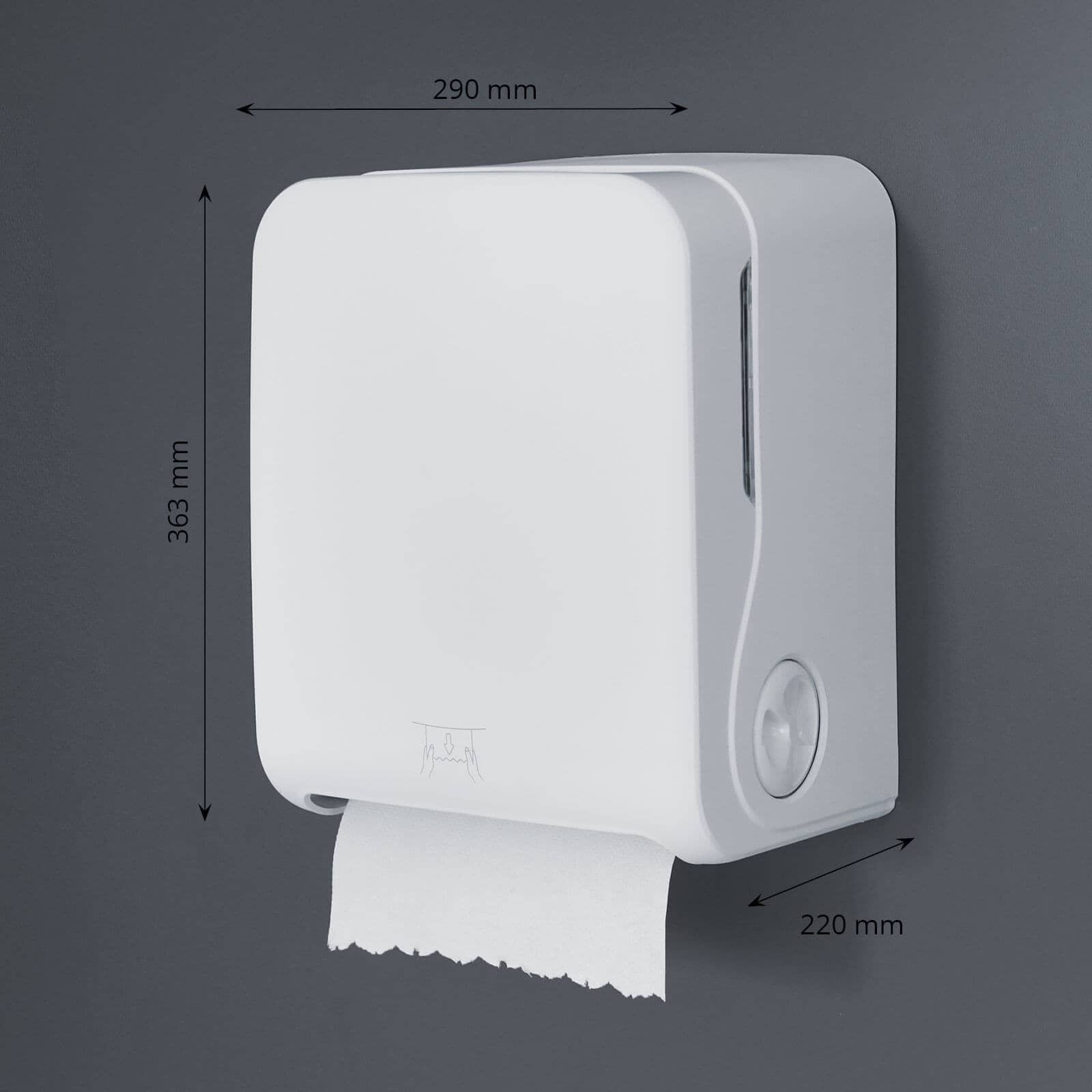 Dispensador manual de rollos de toallas Autocut - blanco mate