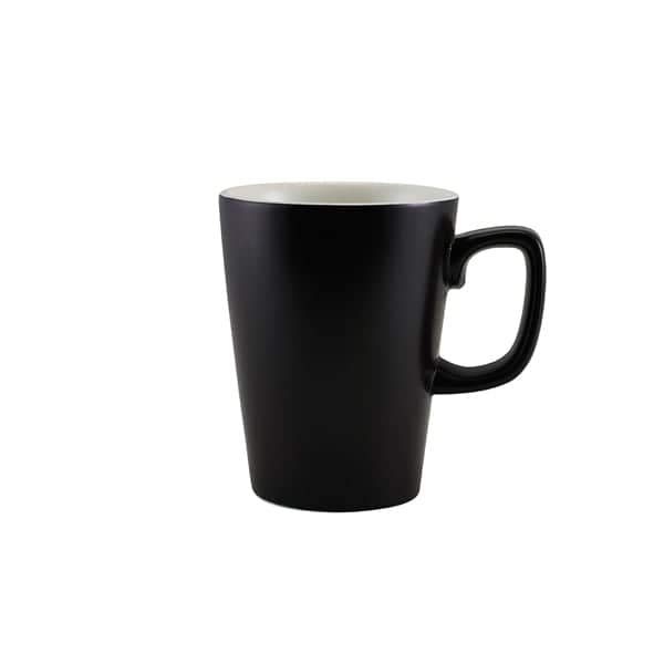 Latte mug porcelain matte black – 340 ml (6 pcs.)