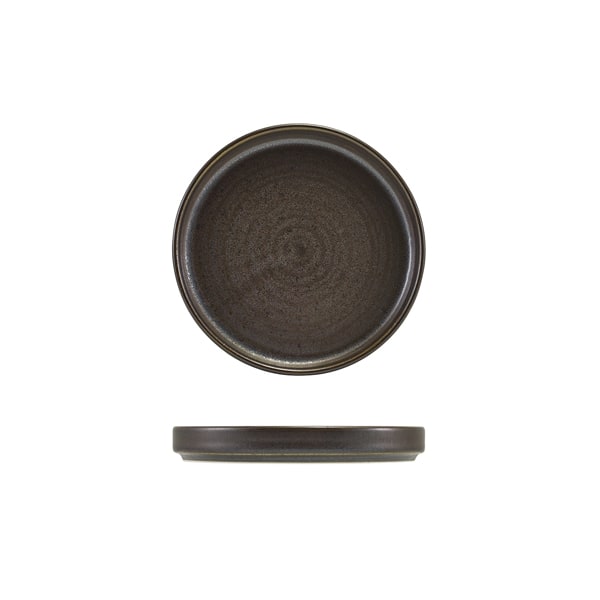 Assiette de présentation basse Terra Cinder Black - 14 cm (12 pcs)