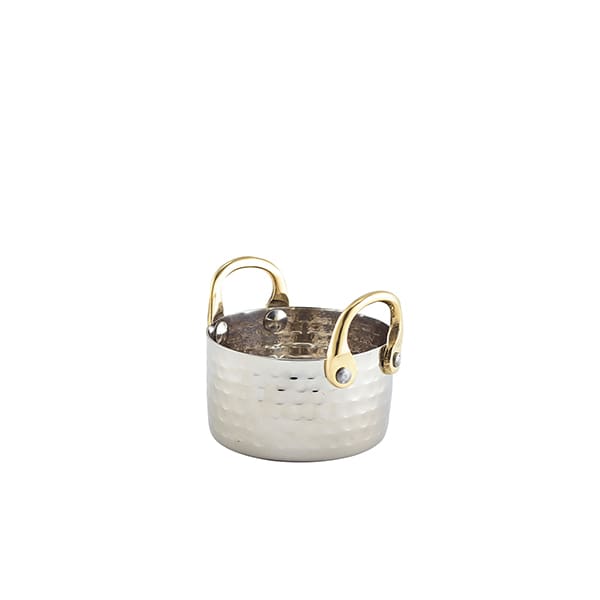Mini olla, acero inoxidable martillado - 9,2 x 5 cm (12 uds)