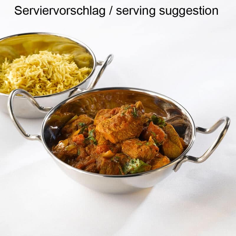 Balti bowl with handles, stainless steel - 15cm (12 pcs.)