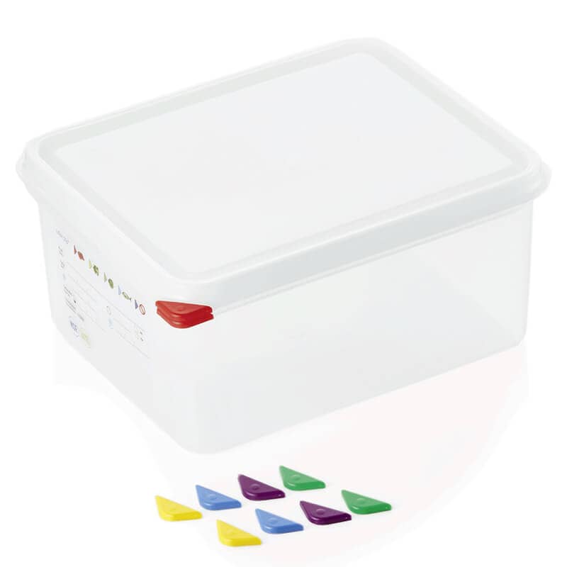 Récipient de stockage GN 1/2 Set avec couvercle, PP - 10 l / H 15 cm