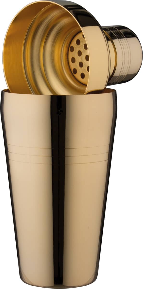 3-piece cocktail shaker set Yukiwa Baron, gold-colored - 410 ml