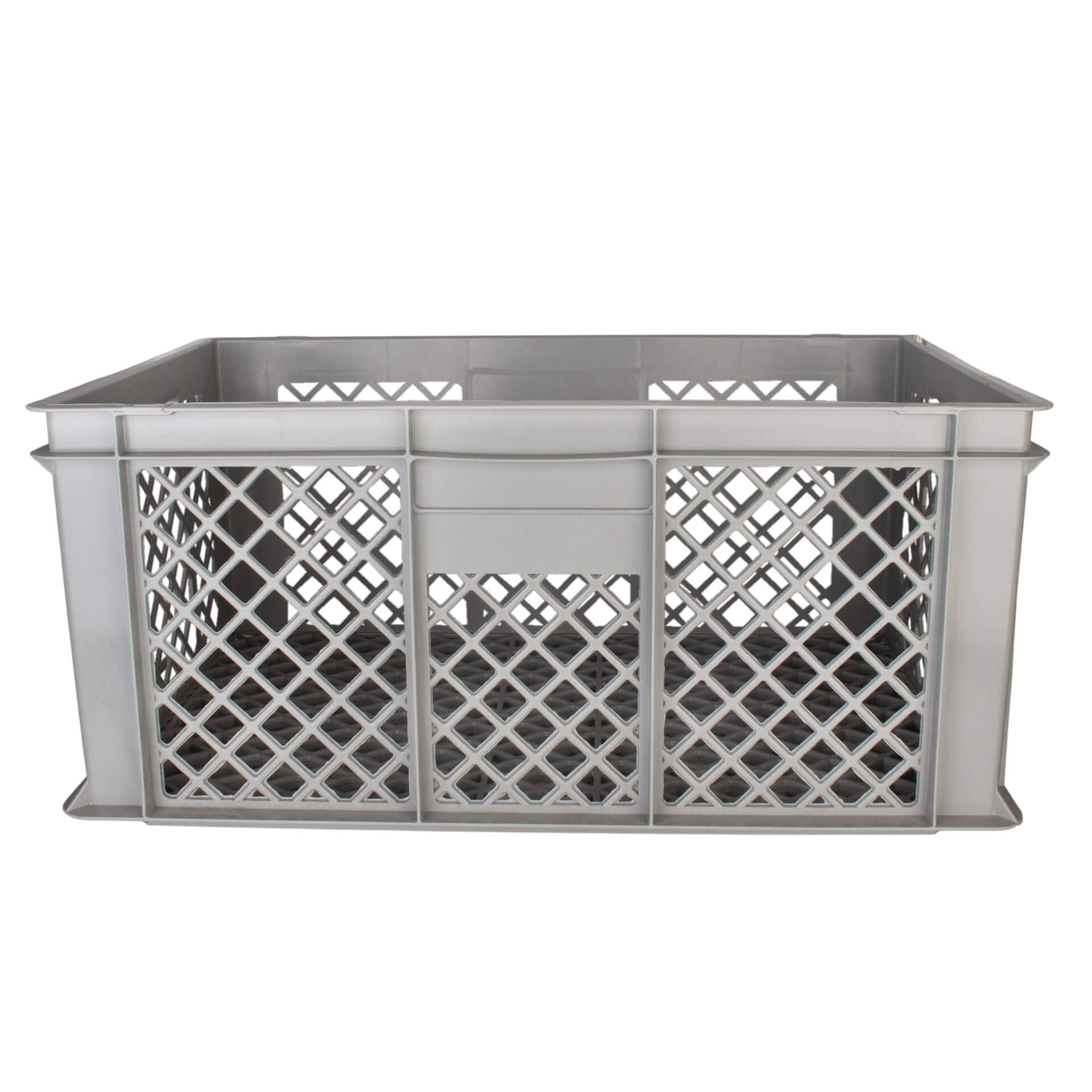 Caisse de transport pour verres, gris, perforé - 60 x 40 x 26 cm
