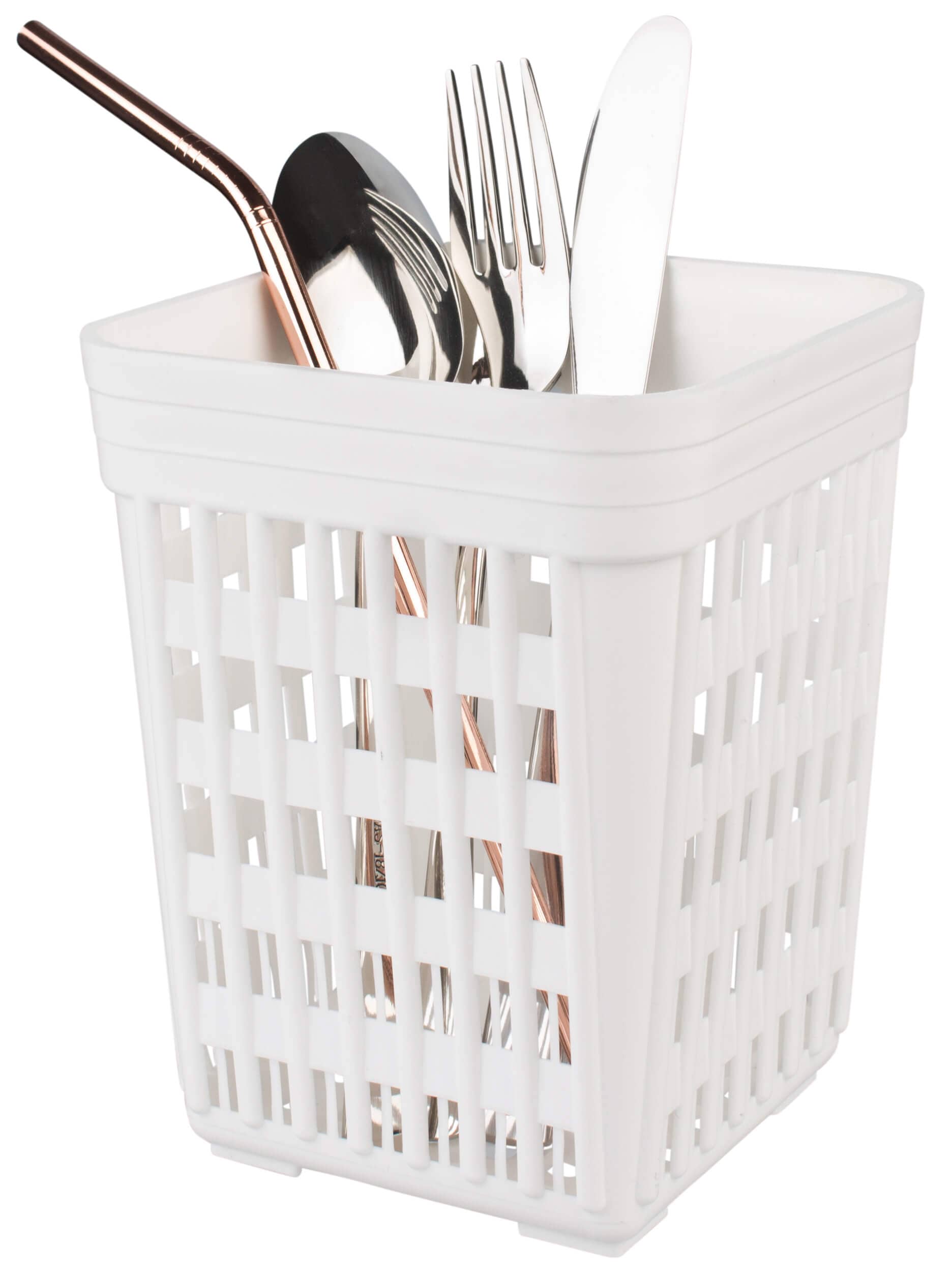 Cesta para lavavajillas, plástico PP blanco - 13,8 x 10,8 cm