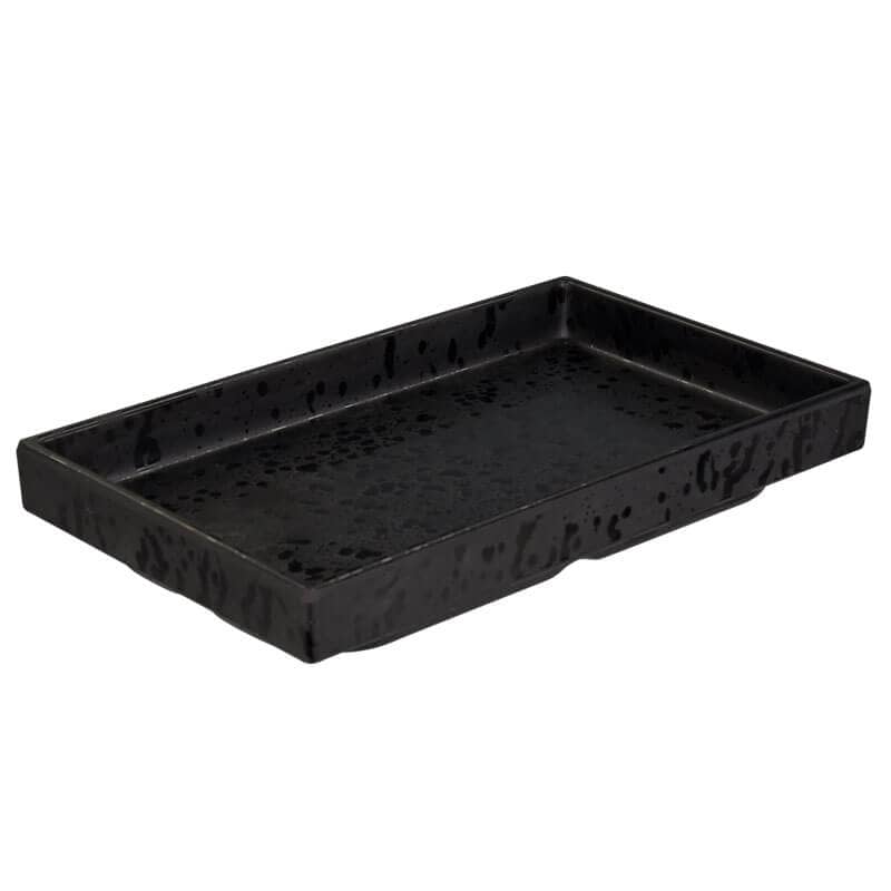 Tray, melamine black splatter - 20x12cm