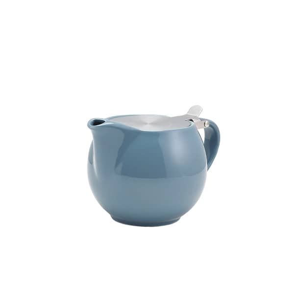Teekanne Porzellan grau, Edelstahldeckel, Teesieb – 500 ml (6 Stk.)