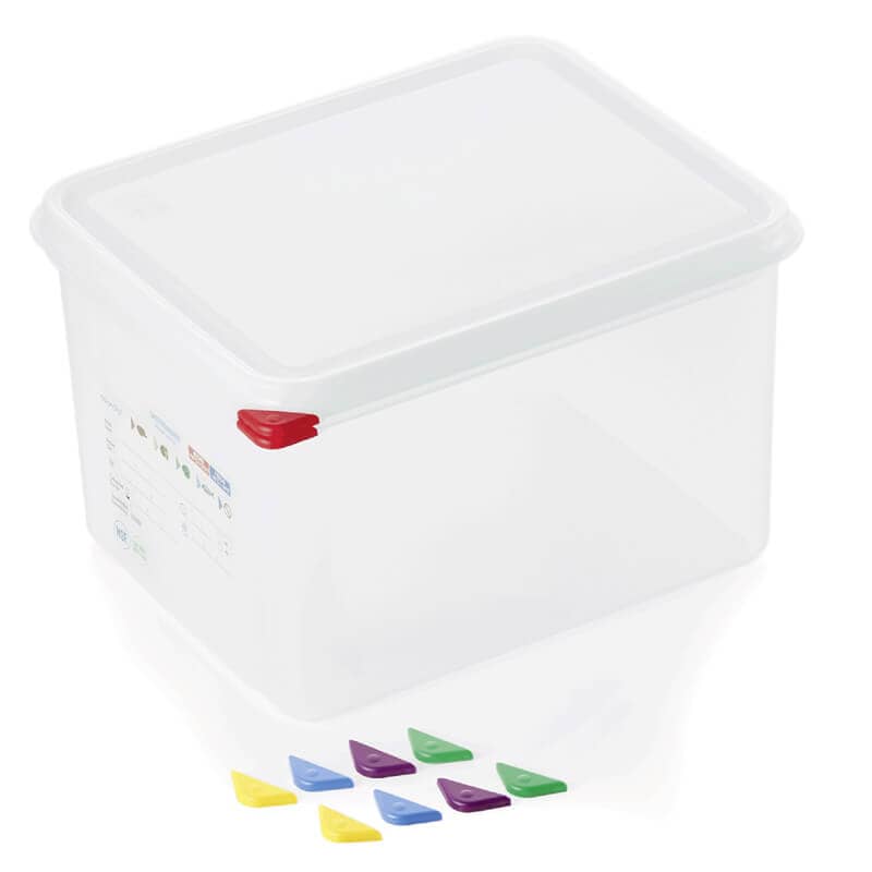 Récipient de stockage GN 1/2 Set avec couvercle, PP - 12,5 l / H 20 cm