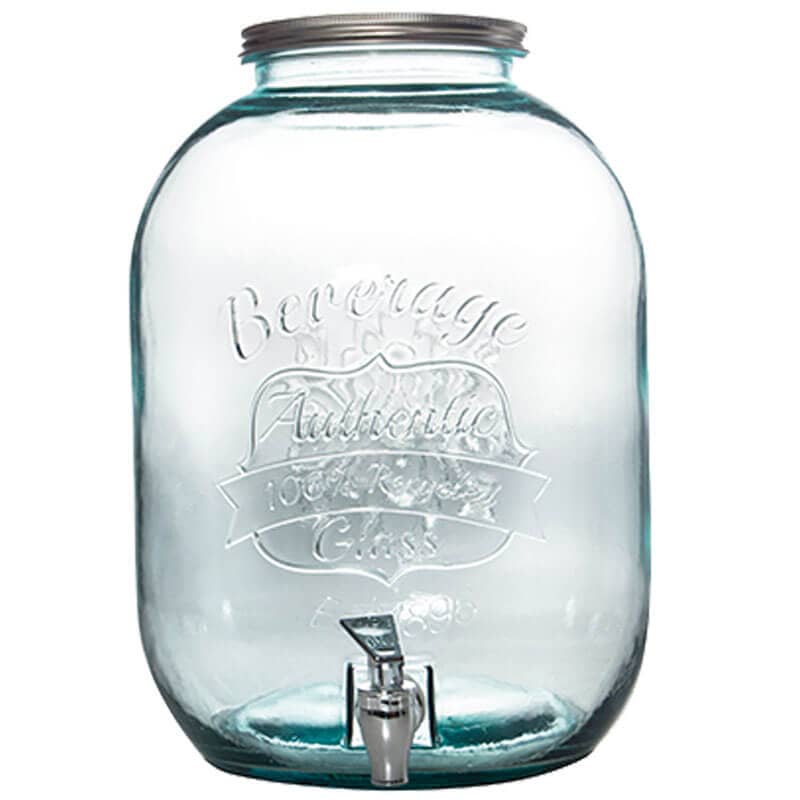 Getränkespender aus Glas, mit Zapfhahn - 12,5l