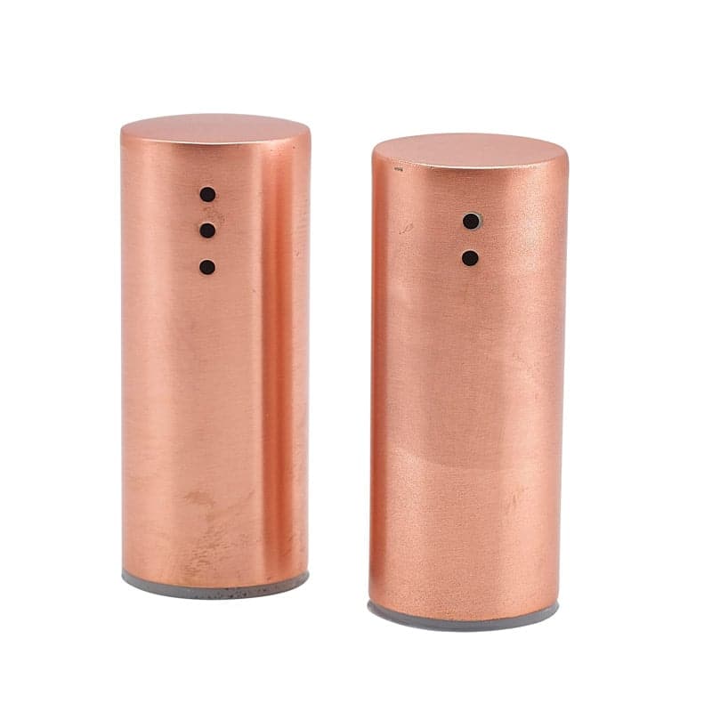 Salière et poivrière, acier inoxydable, couleur cuivre - 7,5 cm (1 set)