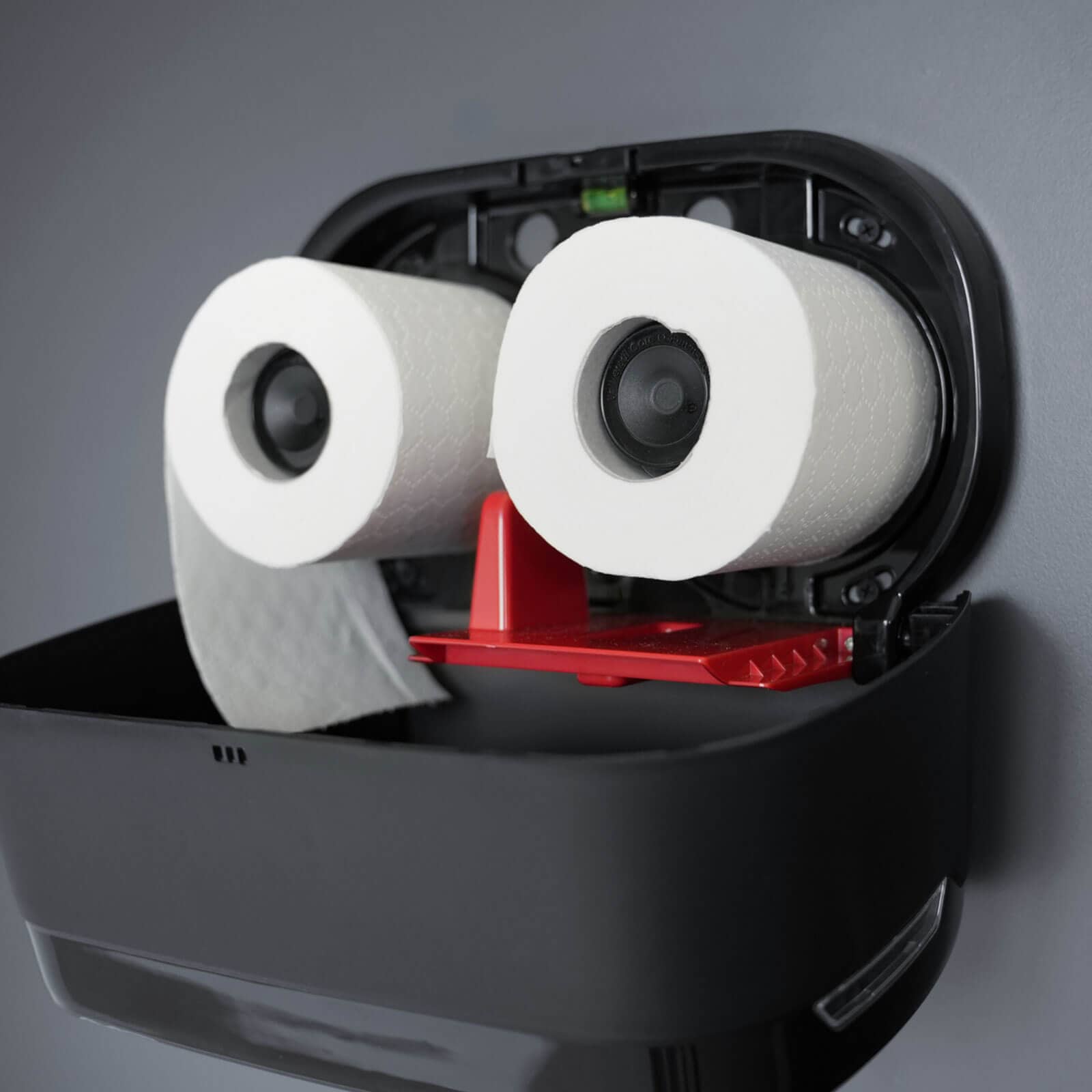 Toilet paper dispenser for 2 rolls - matte black
