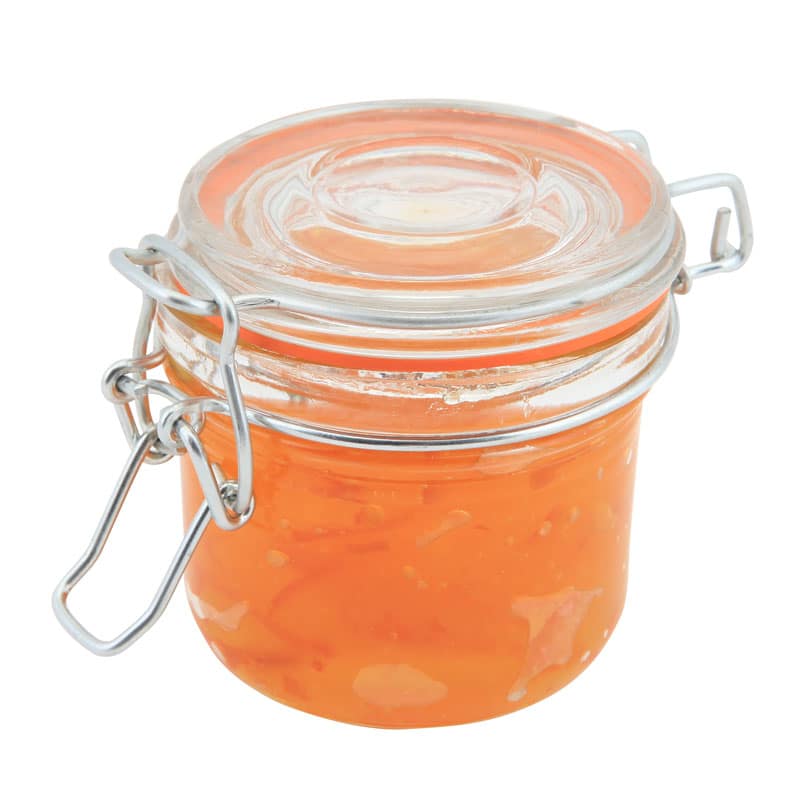 Bocal en verre avec couvercle métallique / bocal de conservation - 200 ml (12 pièces)