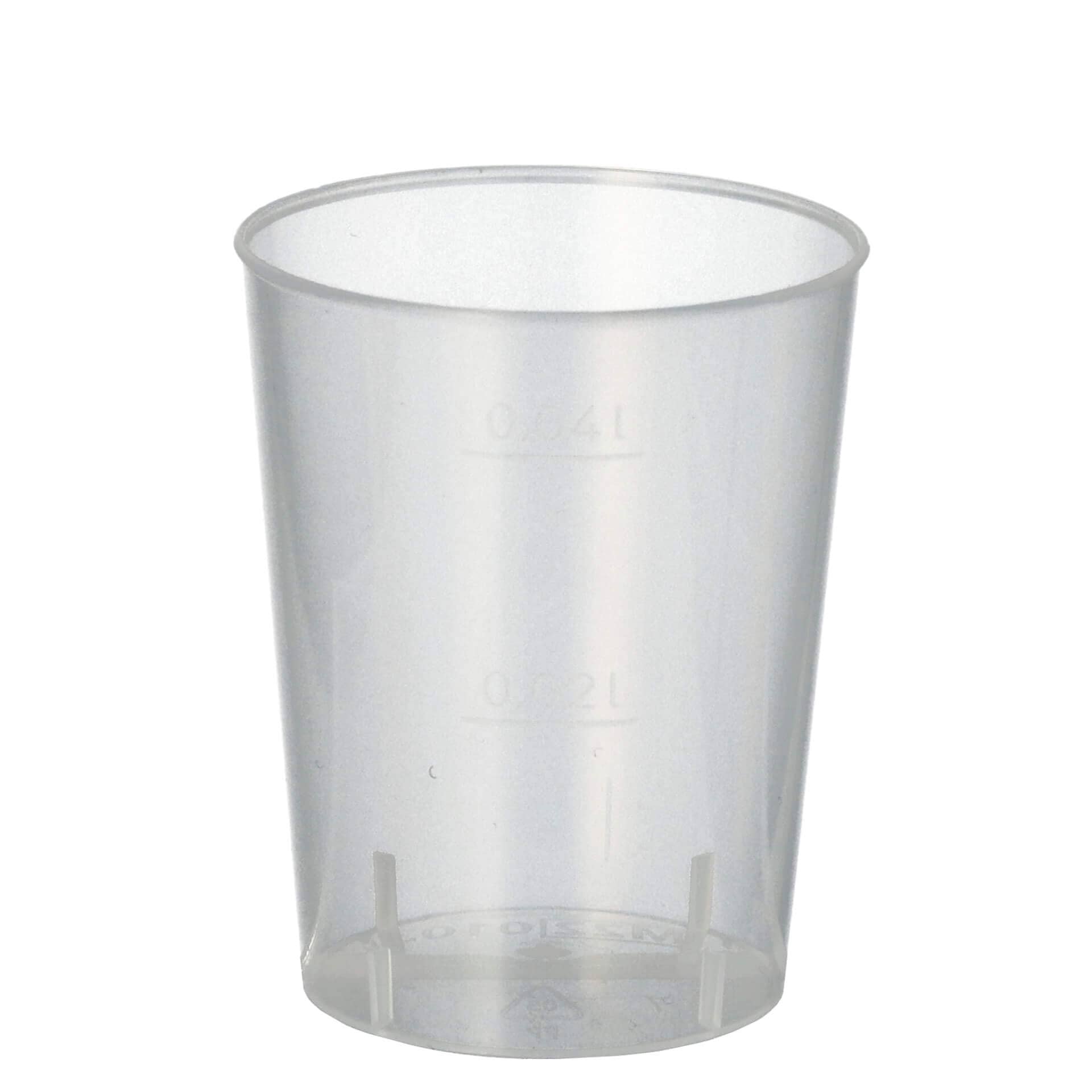 Reusable plastic shot glass, polypropylene - 4 cl (50 pcs.)
