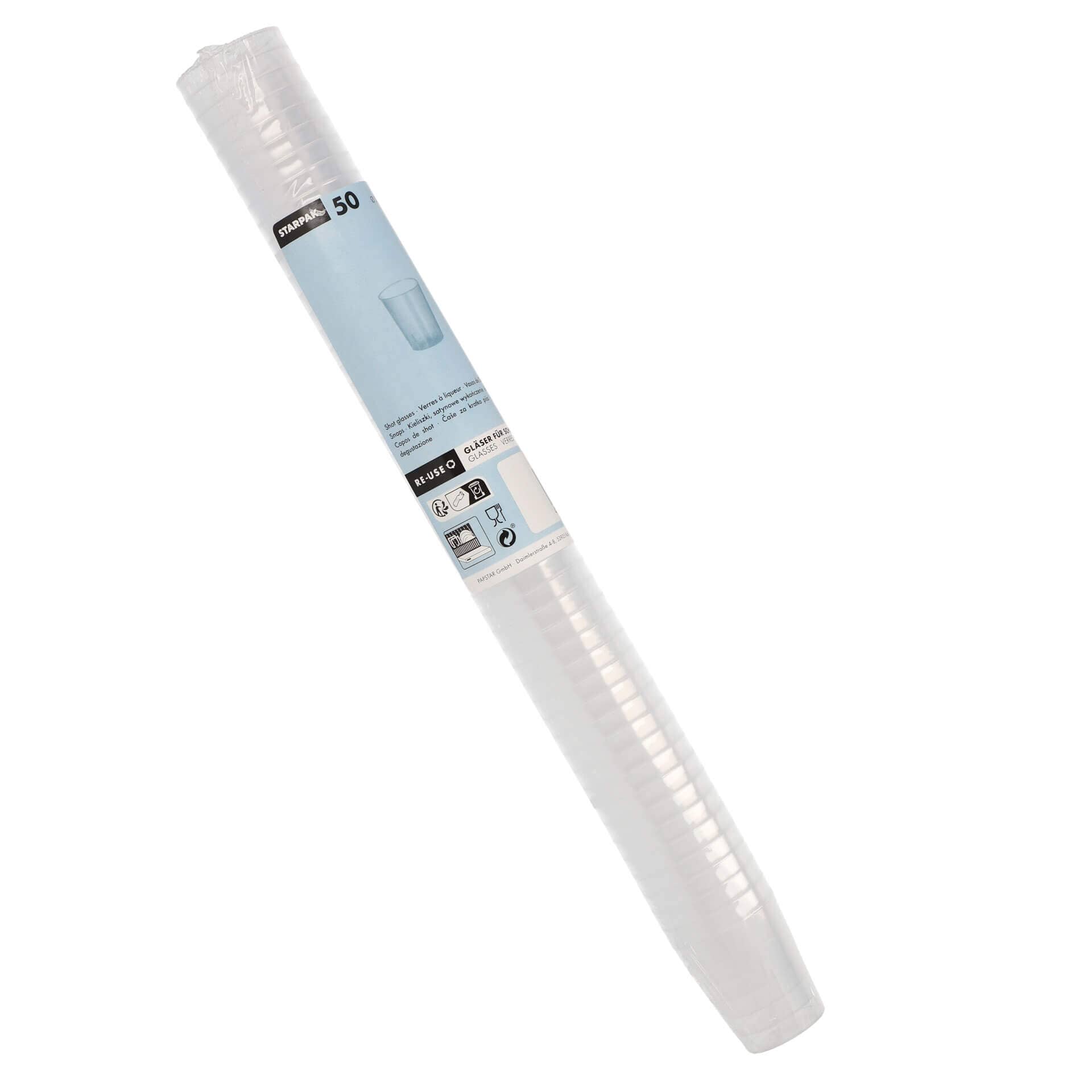 Reusable plastic shot glass, polypropylene - 2 cl (50 pcs.)