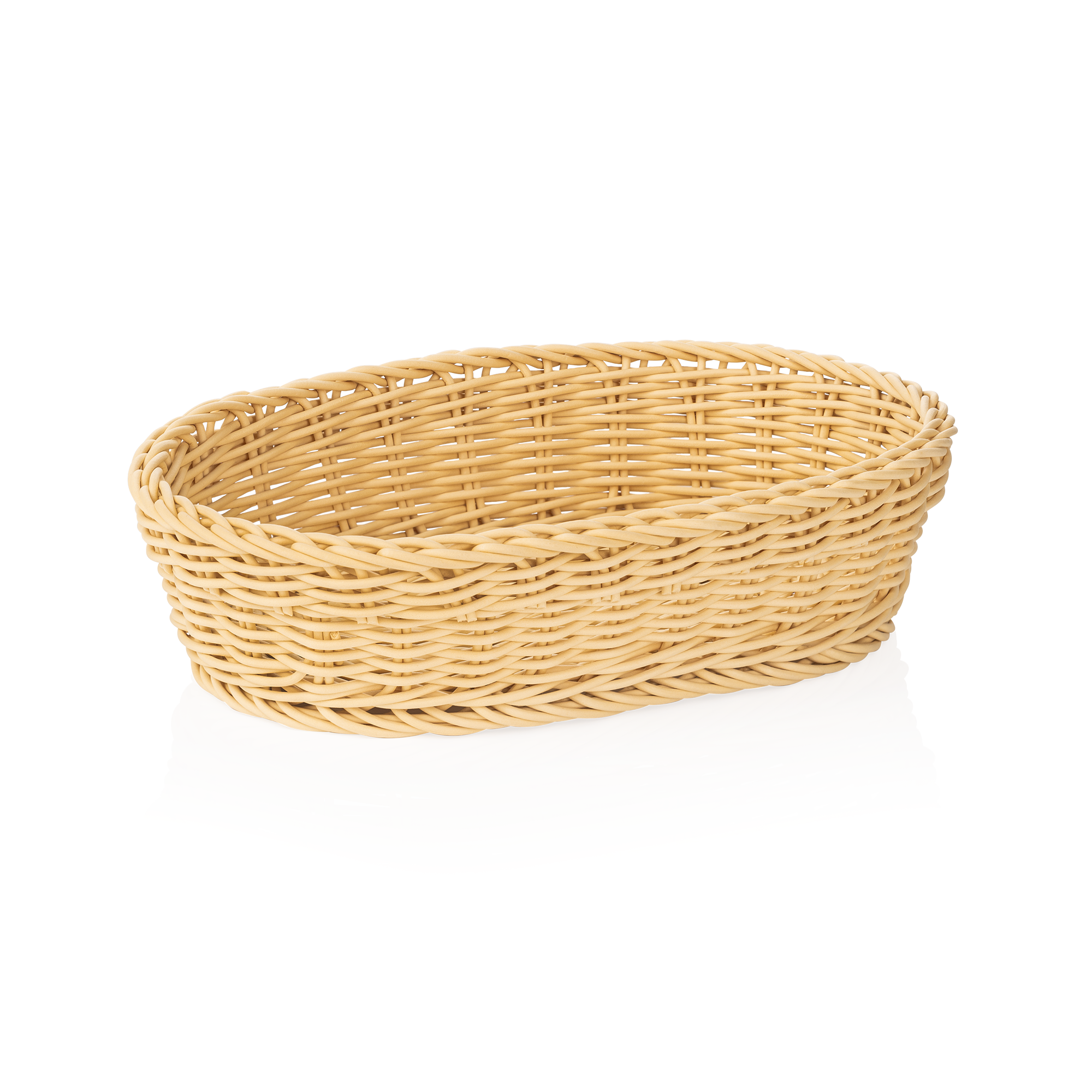 Oval basket, light beige polypropylene - 28x16x8cm