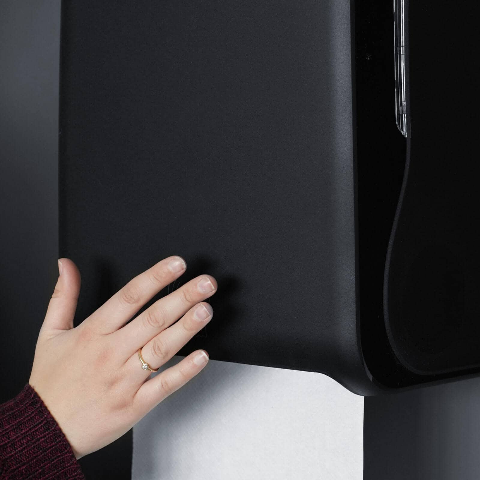 Distributeur de rouleaux d'essuie-mains avec capteur, plastique - noir mat